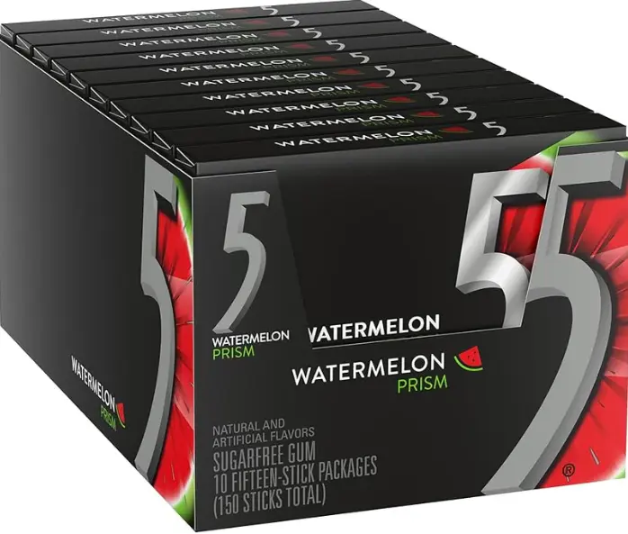 5 Gum Watermelon Prism 10-15 Stick