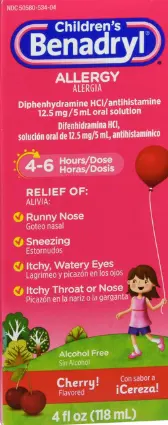 Benadryl Children Allergy Cherry 4oz