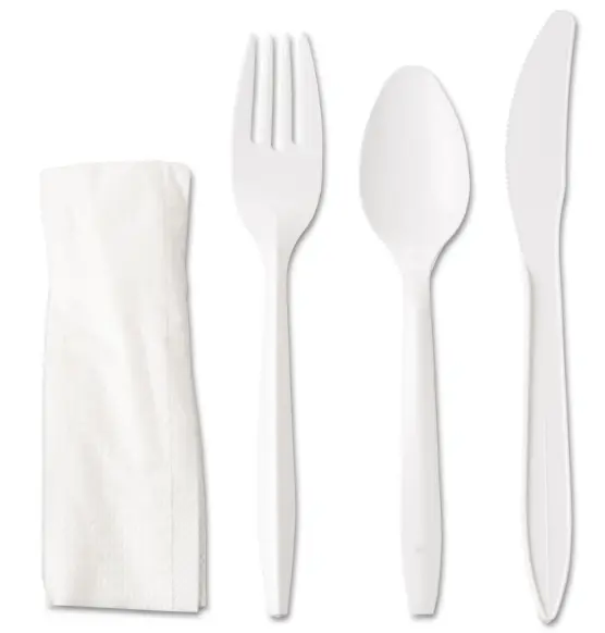 CY7135 Medium White Fork, Knife Soup Napkin