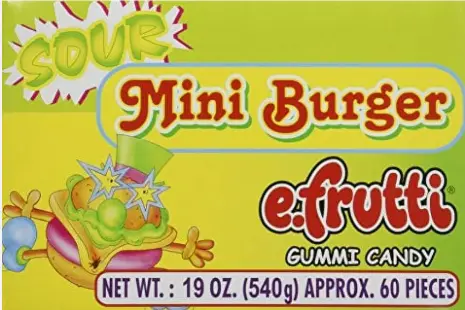 Efrutti Sour Mini Burger 60-0.32oz