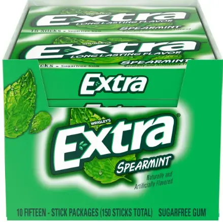 Extra Slim Pack Spearmint 10-15 CT