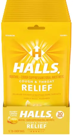 Halls Honey Lemon 12-30ct