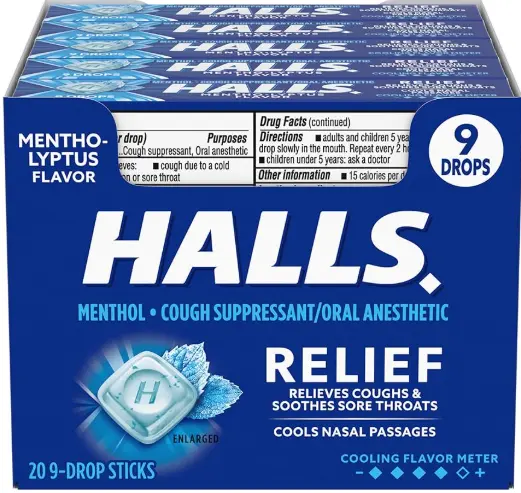 Halls Relief Menthol lyptus 20-9 Drops