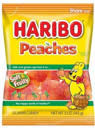 Haribo Peaches Gummy Candy 12-5oz