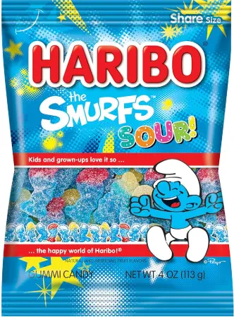 Haribo Sour Smurfs Gummy 12-4oz