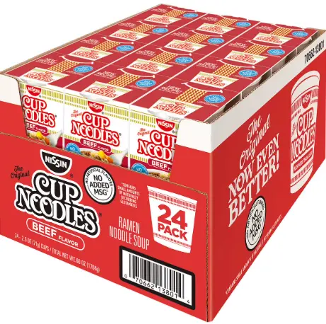 Nissin Cup Noodles Soup Beef Cup 24-2.5 Oz