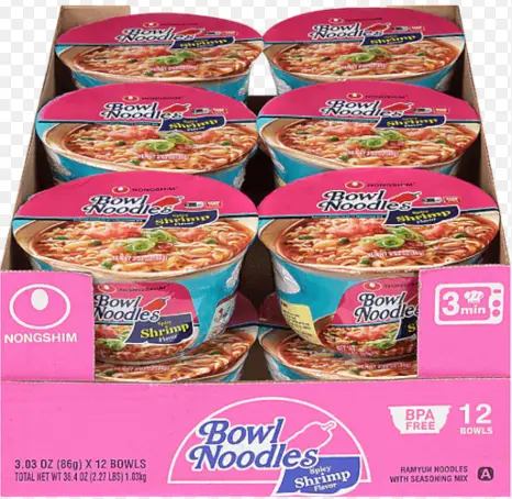 Nongshim Bowl Noodles Shrimp 12-3.3oz