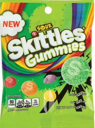 Skittles Gummies Sour Peg Bag