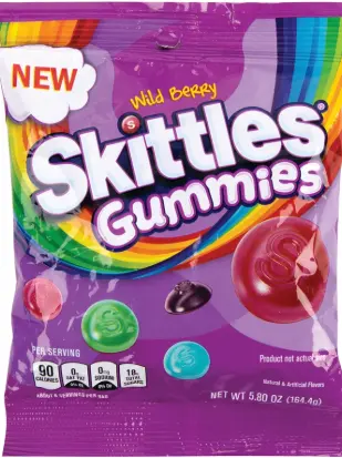 Skittles Gummies Wild Berry Peg Bag