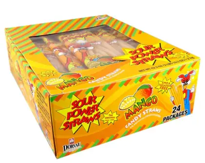 Sour Power Straws Mango 24-1.75oz
