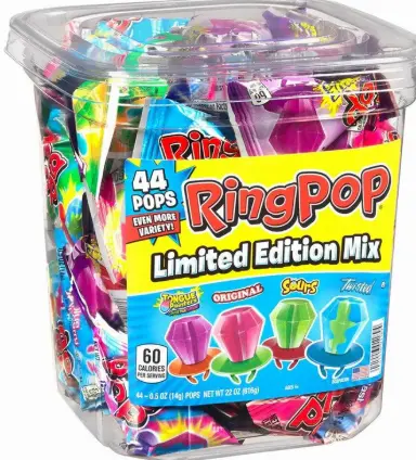 Topps Ring Pop Mix Jar 44-.5oz