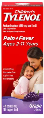 Tylenol Pain Fever Grape 4oz