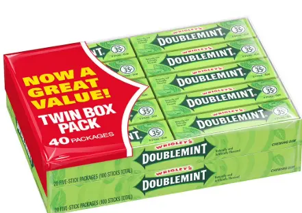 Wrigleys Twin Pack Doublemint 40-5 Stick