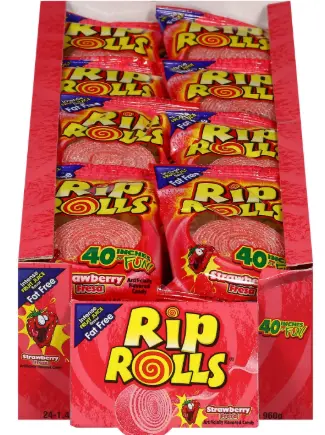 Rip Rolls Strawberry 24-1.4 Oz