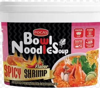 Pocas Bowl Noodles Spice Shrimp 12-3.17 Oz