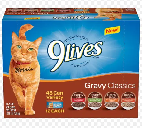 9 Lives Cat Food Gravy Classic 48-5.5 Oz