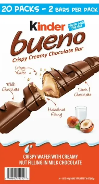 KINDER BUENO CHOCOLATE 20 PACK