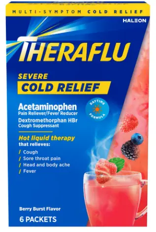 Theraflu daytime severe cold relief berry 6ct
