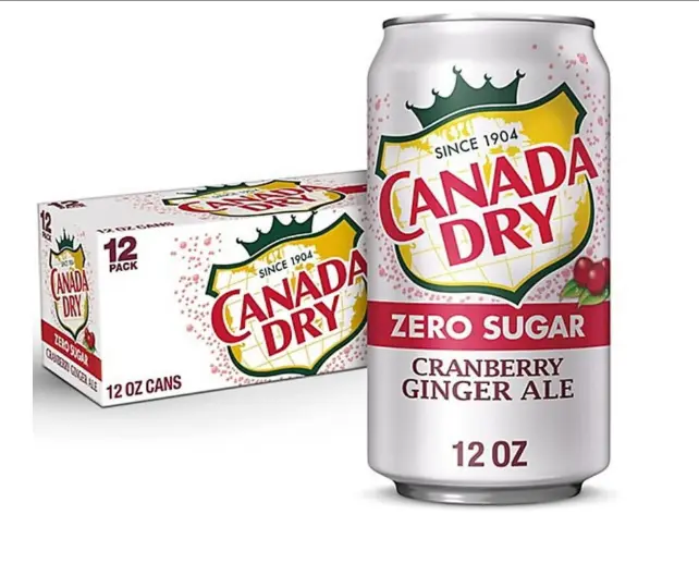 CANADA DRY ZERO CRANBERRY GINGER ALE 12-12OZ