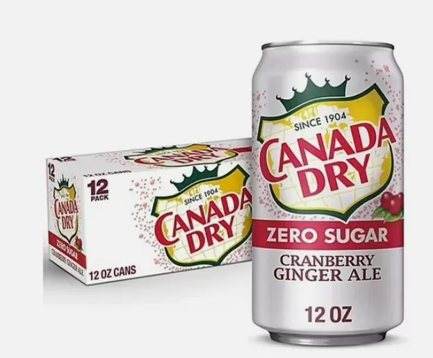 CANADA DRY CRANBERRY ZERO GINGER ALE 12-12OZ