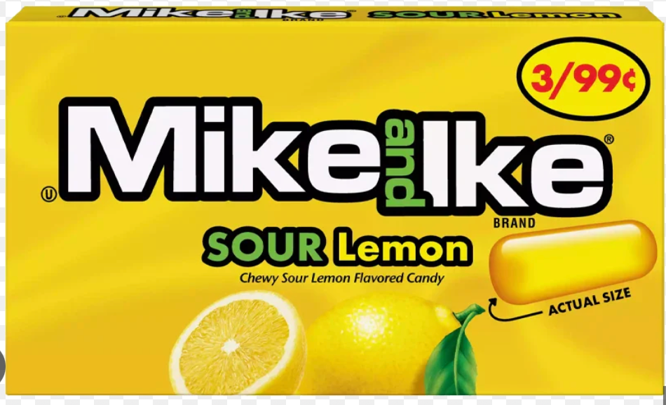 Mike N Ike Sour Lemon 24 ct