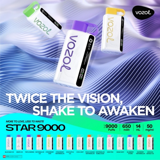 VOZOL STAR 9000 PUFFS DISPOSABLE 5PCS