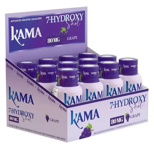 KAMA 80MG 7-HYDROXY KRATOM EXTRACT SHOTS BOX OF 12