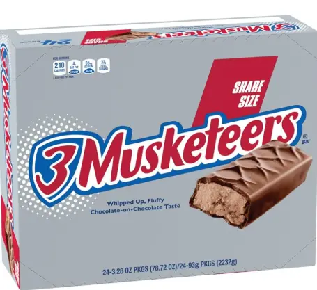 [3 Musketeers 2 Bar King Size 24-3.28oz] 3 Musketeers 2 Bar King Size 24-3.28oz