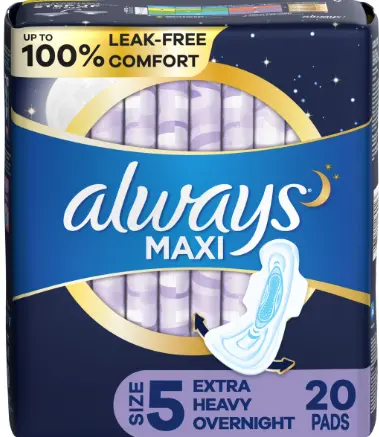 [Always Maxi Size 5 Overnight Absorbency 27-6] Always Maxi Size 5 Overnight Absorbency 27-6