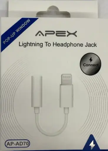 [Apex Lighting Headphone Adapter] Apex AP-AD70 Lighting Headphone Adapter