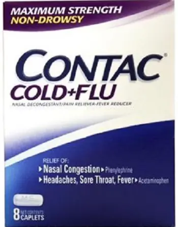[Contac Cold & Flu Day Caplets 8ct 6pk] Contac Cold & Flu Day Caplets 8ct - Single Pack