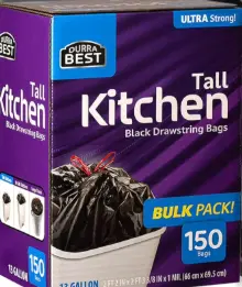 [Durra Best BLK Drawstring Bag 150-13 Gal] Durra Best BLK Drawstring Bag 150-13 Gal