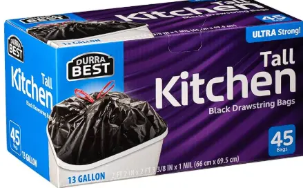 [Durra Best BLK Drawstring Bag 45-13 Gal] Durra Best BLK Drawstring Bag 45-13 Gal