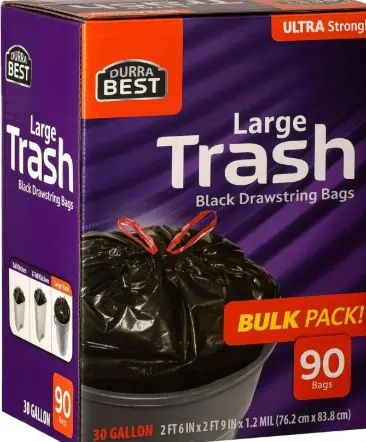 [Durra Best BLK Drawstring Bag 90-30 Gal] Durra Best BLK Drawstring Bag 90-30 Gal