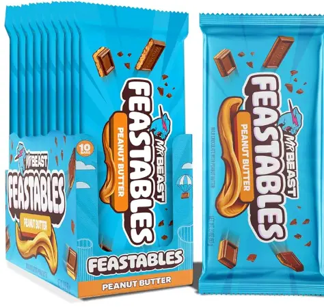 [Feastables Peanut Butter 24-2.1 Oz] Feastables Peanut Butter 24-2.1 Oz