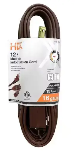 [Feilong Extension Cord Brown 12ft] Feilong Extension Cord Brown 12ft