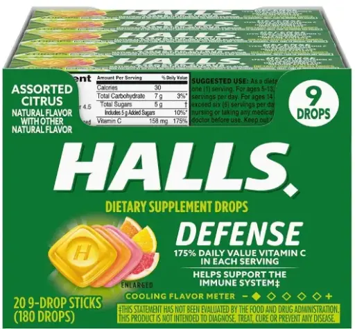 [Halls Defense Citrus 20-9 Drops] Halls Defense Citrus 20-9 Drops