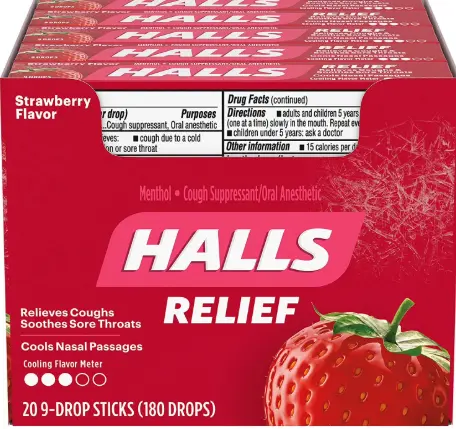 [Halls Strawberry 20-9 Drops] Halls Strawberry 20-9 Drops