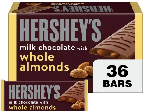 [Hershey Milk Chocolate W Almonds 36-1.45oz] Hershey Milk Chocolate W Almonds 36-1.45oz