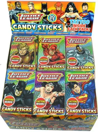 [Justice League Candy Sticks 30 CT] Justice League Candy Sticks 30 CT