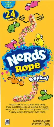 [Nerds Rope Tropical Candy 24-0.96 Oz] Nerds Rope Tropical Candy 24-0.96 Oz