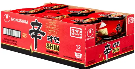 [Nongshim Bowl Noodle Soup Shin Spicy 12-3.3oz] Nongshim Bowl Noodle Soup Shin Spicy 12-3.3oz