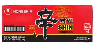 [Nongshim Shin Noodle Spicy 16-4.23oz] Nongshim Shin Noodle Spicy 16-4.23oz