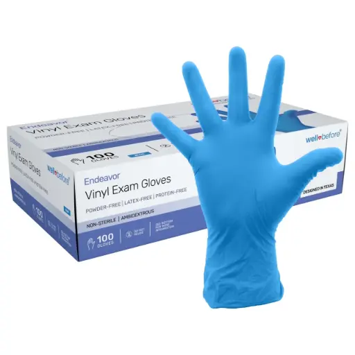 Gloves Viny Blue 100 CT L