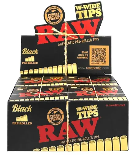 [Raw Black Pre-Roll Wide Tips 20ct] Raw Black Pre-Roll Wide Tips 20ct