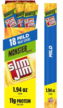 [Slim Jim Monster Tabasco 18-1.94oz] Slim Jim Monster Mild Meat 18-1.94oz