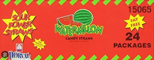 [Sour Power Straws Watermelon 24-1.75oz] Sour Power Straws Watermelon 24-1.75oz