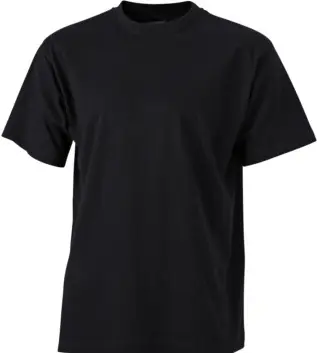 Top Cotton Black R-Neck Shirts - L 6 Pk