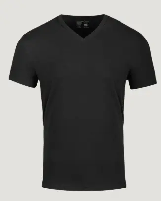 Top Cotton Black V-Neck Shirts - L 6 Pk