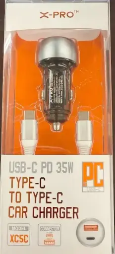 [X-Pro Quick PD Car Charger With Type-c to Type-c] X-Pro XC5C Quick PD Car Charger With Type-c to Type-c